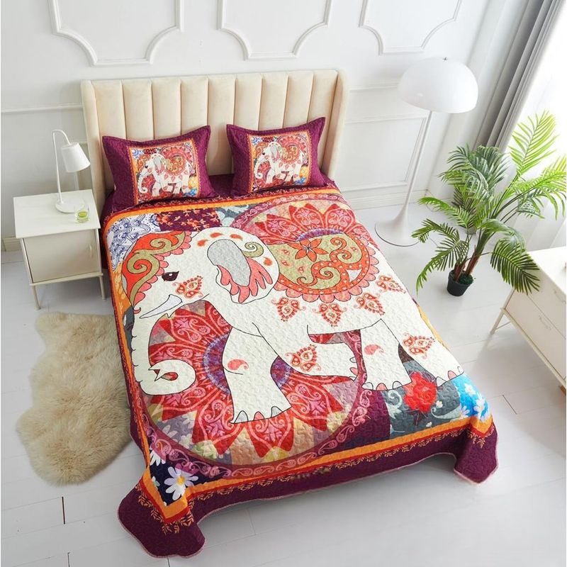 GENERICO - Cubrecamas de verano Quilt 2 Plazas diseños Estampados