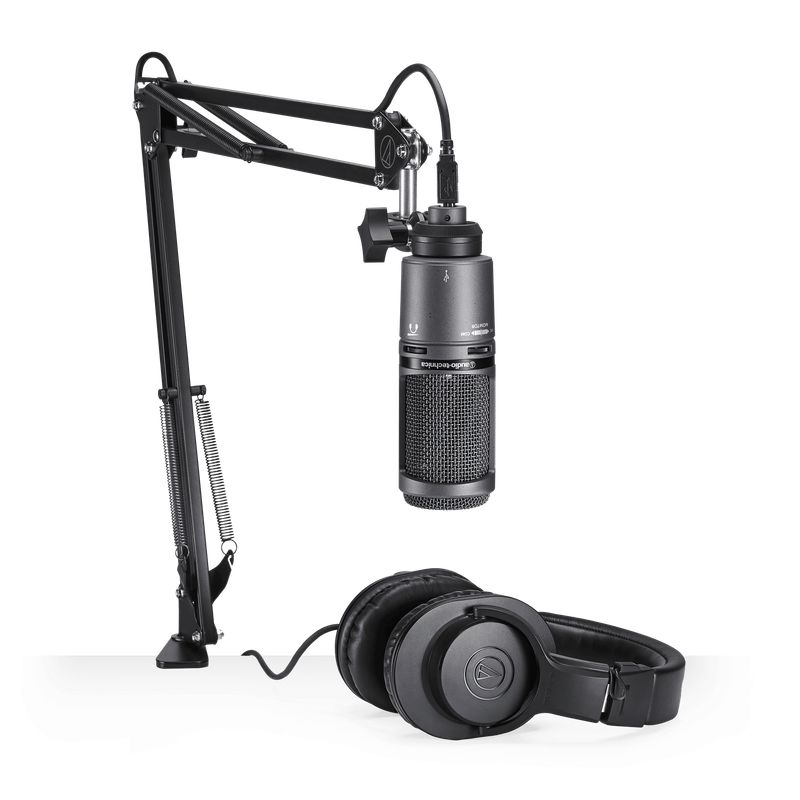 AUDIO-TECHNICA - Pack micrófono condensador USB streaming/Podcasting AT2020USB+PK - Audio-Technica