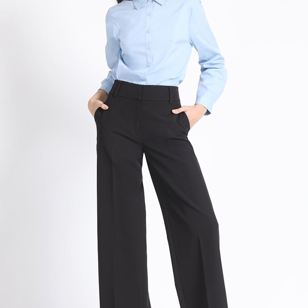 LIOLA - Pantalon Regular Básico Negro Liola