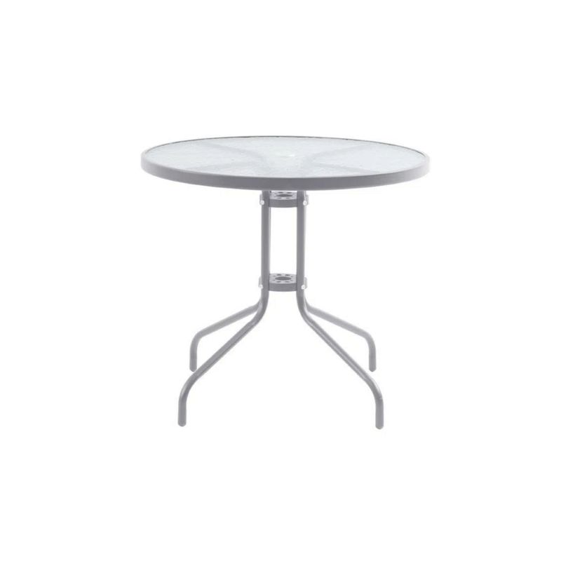 GENERICO - MESA DE VIDRIO REDONDA 80X70 CM - OUTZEN.