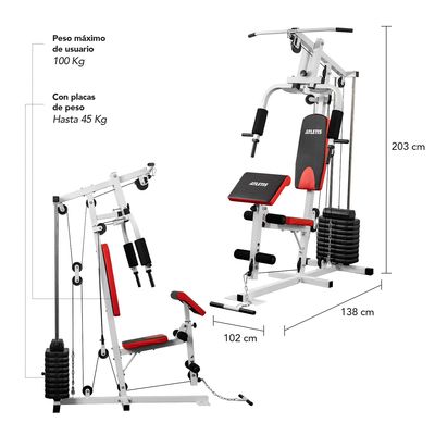 Imagen 2 del producto Home Gym Multifuncional TF-7001 Gris