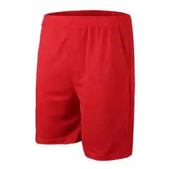DRB - Short De Futbol Rojo Liso Costuras Reforzadas