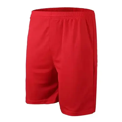 DRB - Short De Futbol Rojo Liso Costuras Reforzadas