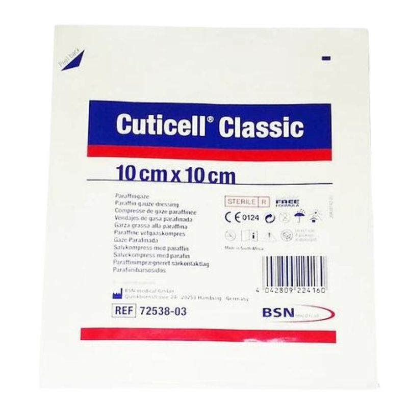 BSN MEDICAL - Cuticell Classic Gasa Tull Parafinada 10cm x 10cm unidad