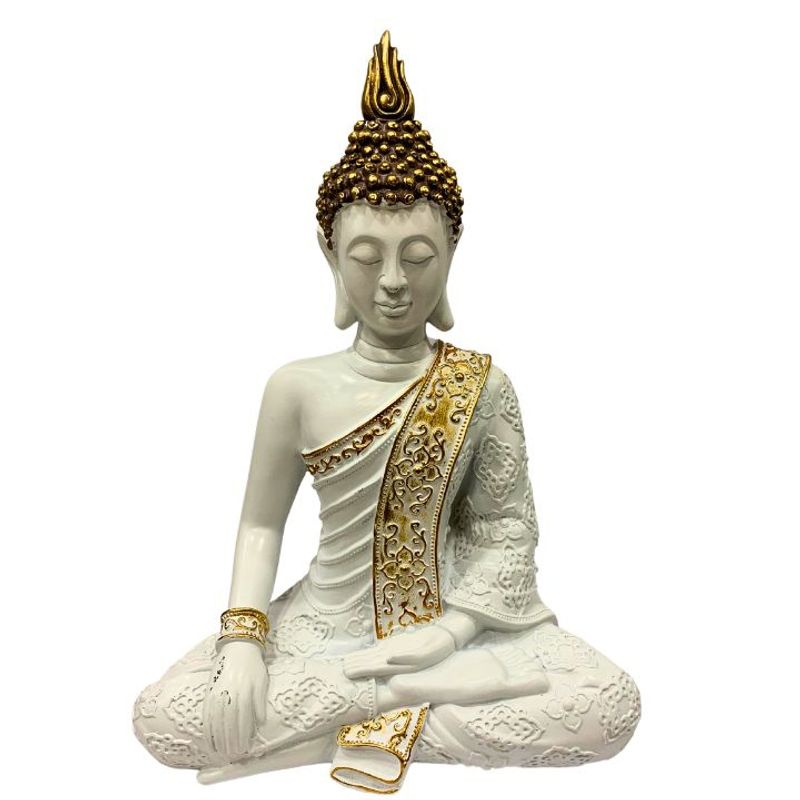 GENERICO - Buda de la paz blanco, 40 cm