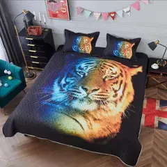GENERICO - Cubrecama Quilt 2 Plazas De Verano Diseño Tigre Difuminado