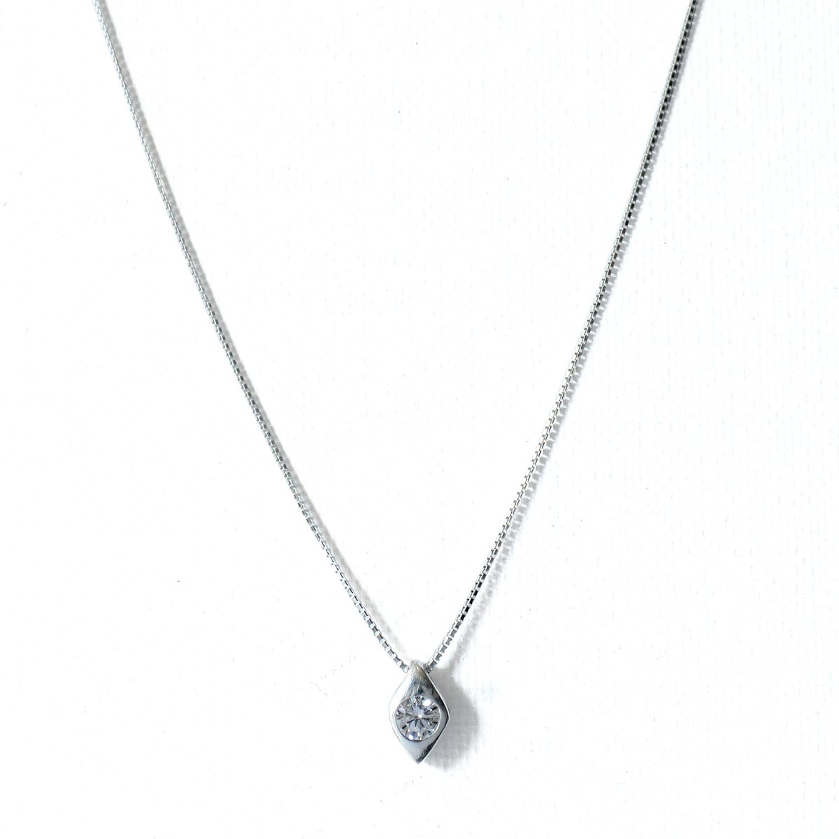 COGGIOLA - Collar Rombo Punto De Luz Circón Plata Fina 925