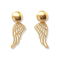 ANDREA COGGIOLA JOYAS - Aros Alas Caladas Enchapado Oro 18K