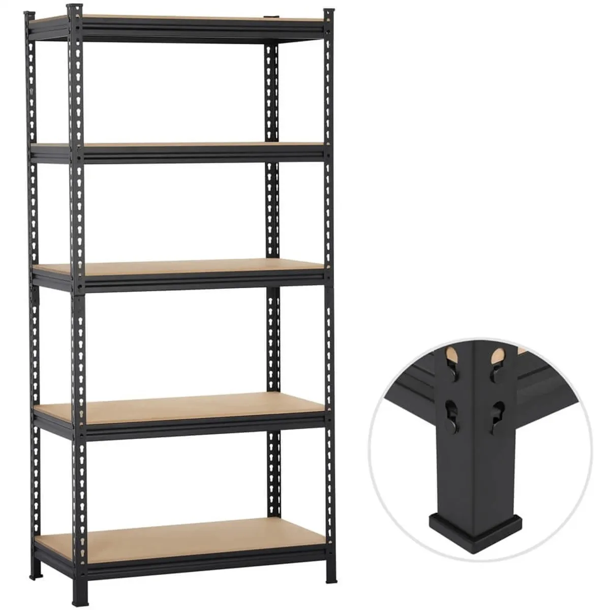 ACTUAL - Repisa Estante Metálico 180x90x40 Negro Capacidad 875 kg x 5 Repisas