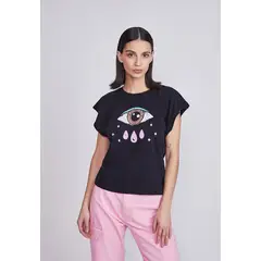 SIOUX - Polera Mujer Print Ojo Negro