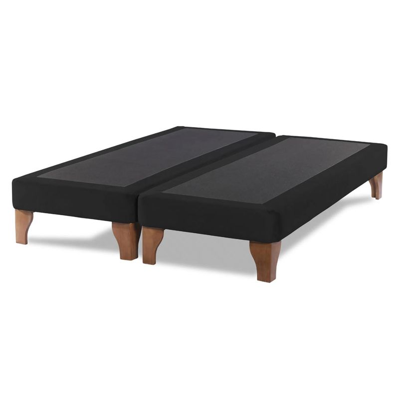 DULCES SUEÑOS - Base De Cama Europea 2 Plazas 150X190cm Negro Lino