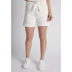 SIOUX - Short Mujer Mom Lazo Blanco