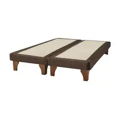 DULCES SUEÑOS - Base De Cama Europea 2 Plazas 150X190cm Chocolate Felpa