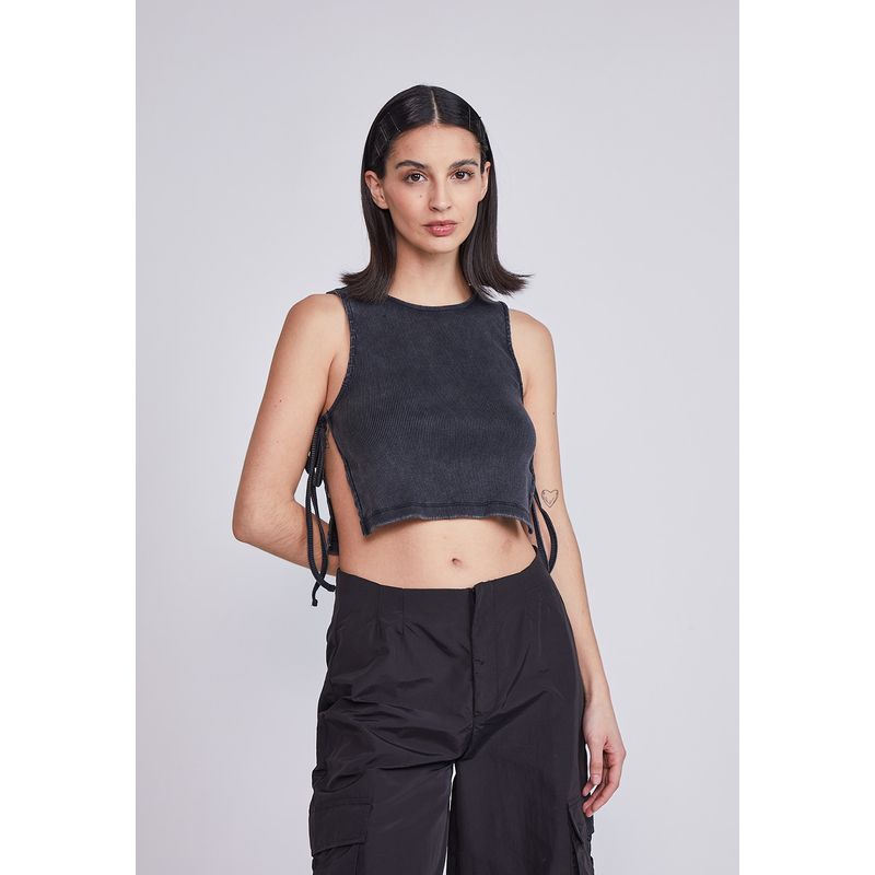 SIOUX - Polera Mujer Amarra Negro Sioux