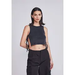 SIOUX - Polera Mujer Amarra Negro