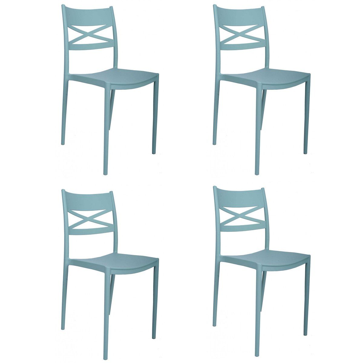 GENERICO - Silla plástica Emmy verde 4 unidades Bighouse