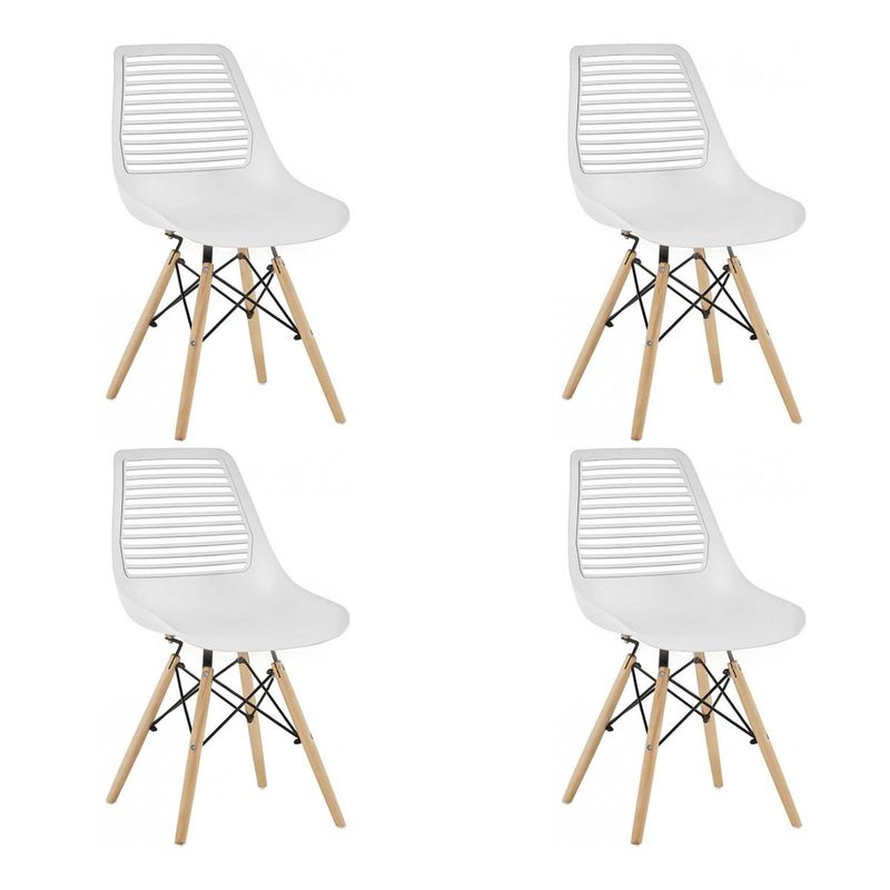 GENERICO - Silla plástica Camila blanca 4 unidades Bighouse