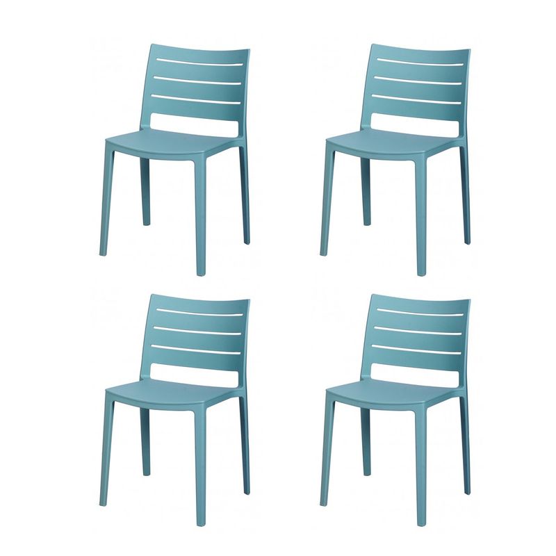 GENERICO - Silla plástica Charlotte Verde 4 unidades Bighouse
