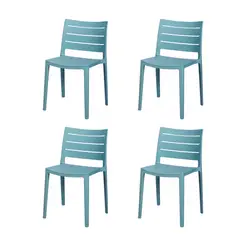 GENERICO - Silla plástica Charlotte Verde 4 unidades Bighouse