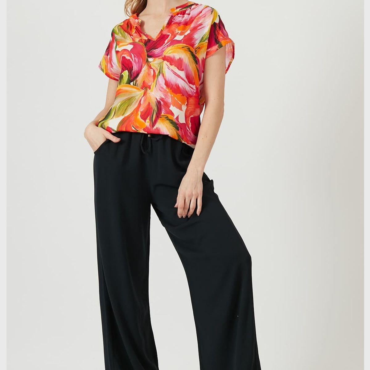 PRIVILEGE - Blusa naranja estampada PRIVILEGE