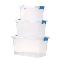 Set De 3 Cajas de Almacenamiento de Plastico Con Tapas