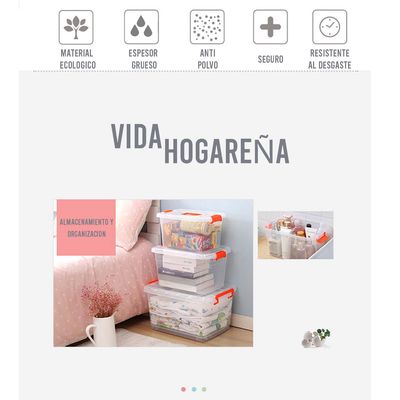 Imagen 2 del producto Set De 3 Cajas de Almacenamiento de Plastico Con Tapas