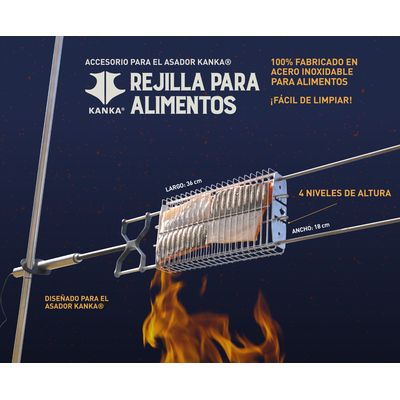 Imagen 2 del producto - Rejilla o Canasta de Acero Inoxidable Para Asar Alimentos