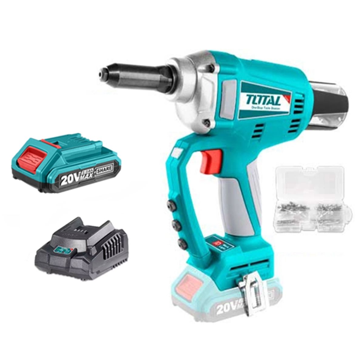 TOTAL TOOLS - Remachadora Inalámbrica 20v Bat Cargador Total Trtli20051