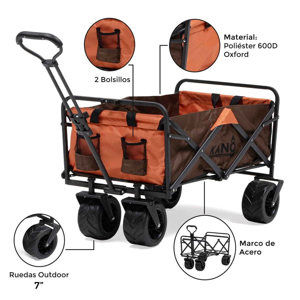 KANO - Carro Trolley Plegable Kano Sherpa Para Camping y Playa