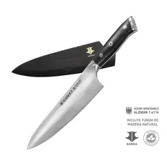 KANKA - - Cuchillo Chef 21cm Acero Inoxidable Alemán Mango G10 con Funda