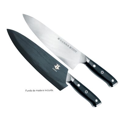 Imagen 2 del producto - Cuchillo Chef 21cm Acero Inoxidable Alemán Mango G10 con Funda