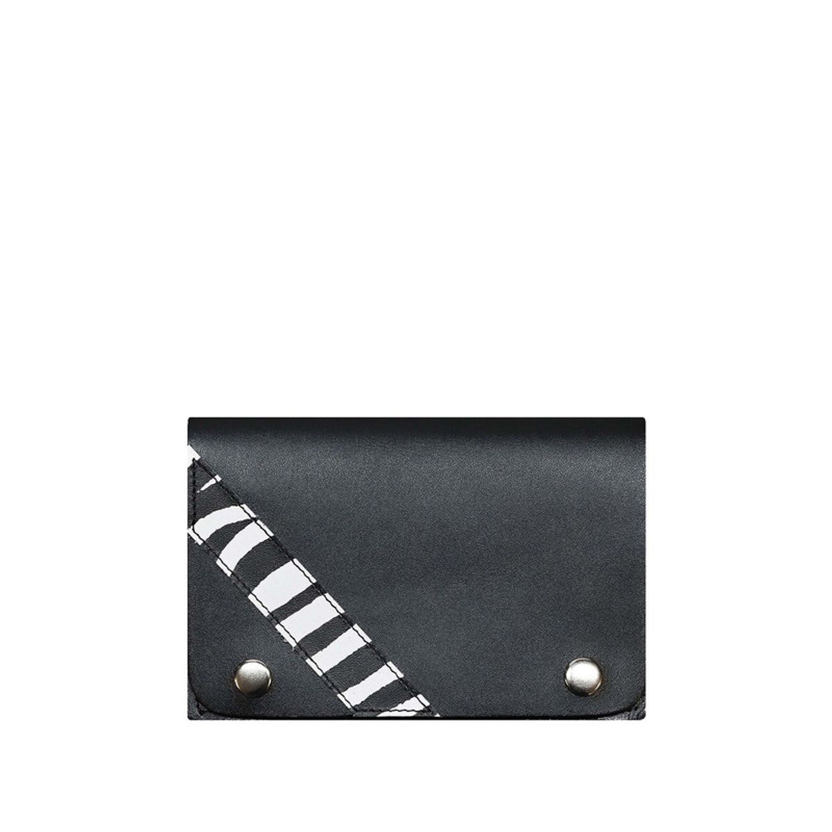 NICOLETTA - Tabaquera cuero genuino negro zebra Nicoletta