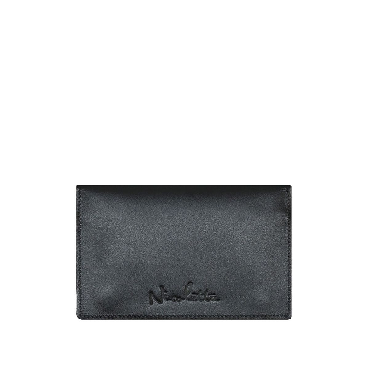 NICOLETTA - Tabaquera cuero genuino negro zebra Nicoletta