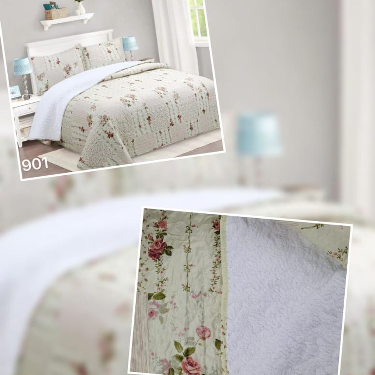 ANGELES DEL HOGAR - Cubrecama Quilt con chiporro 2 plazas