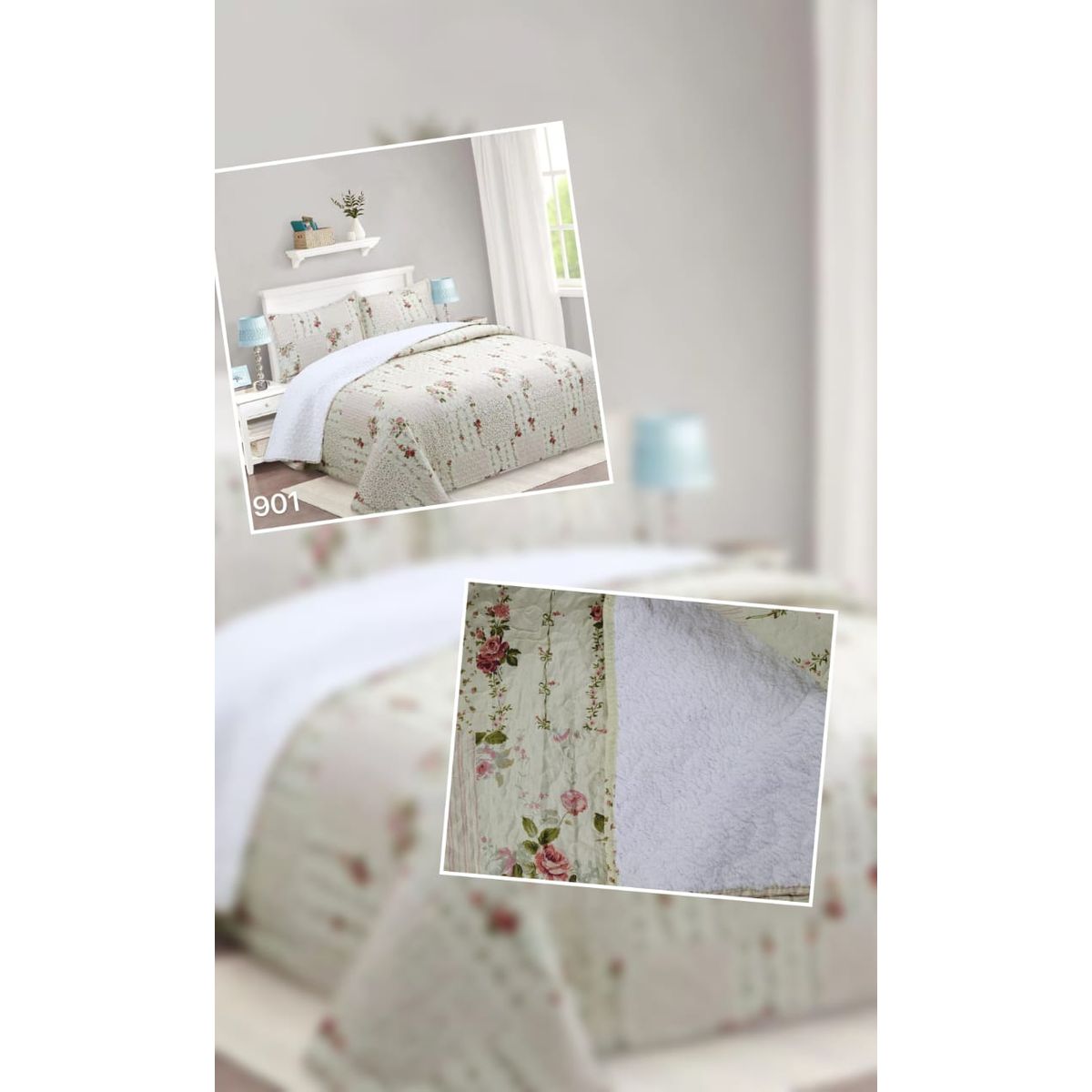 ANGELES DEL HOGAR - Cubrecama Quilt con chiporro 2 plazas