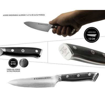 Imagen 2 del producto - Cuchillo Multiuso 13cm Acero Inoxidable Alemán Mango G10