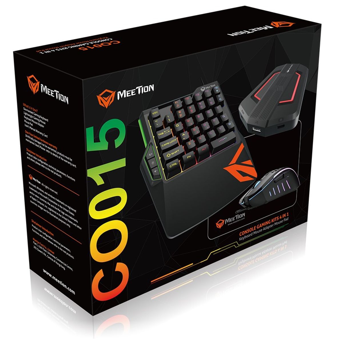 MEETION - Kit Teclado 1 Mano Mouse Gamer 4 en 1 Meetion CO015