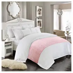 COMPRAPO - Piecera REVERSIBLE Rosa Pastel Piel Sintética King o 2 Pzas. 210x95 Cm