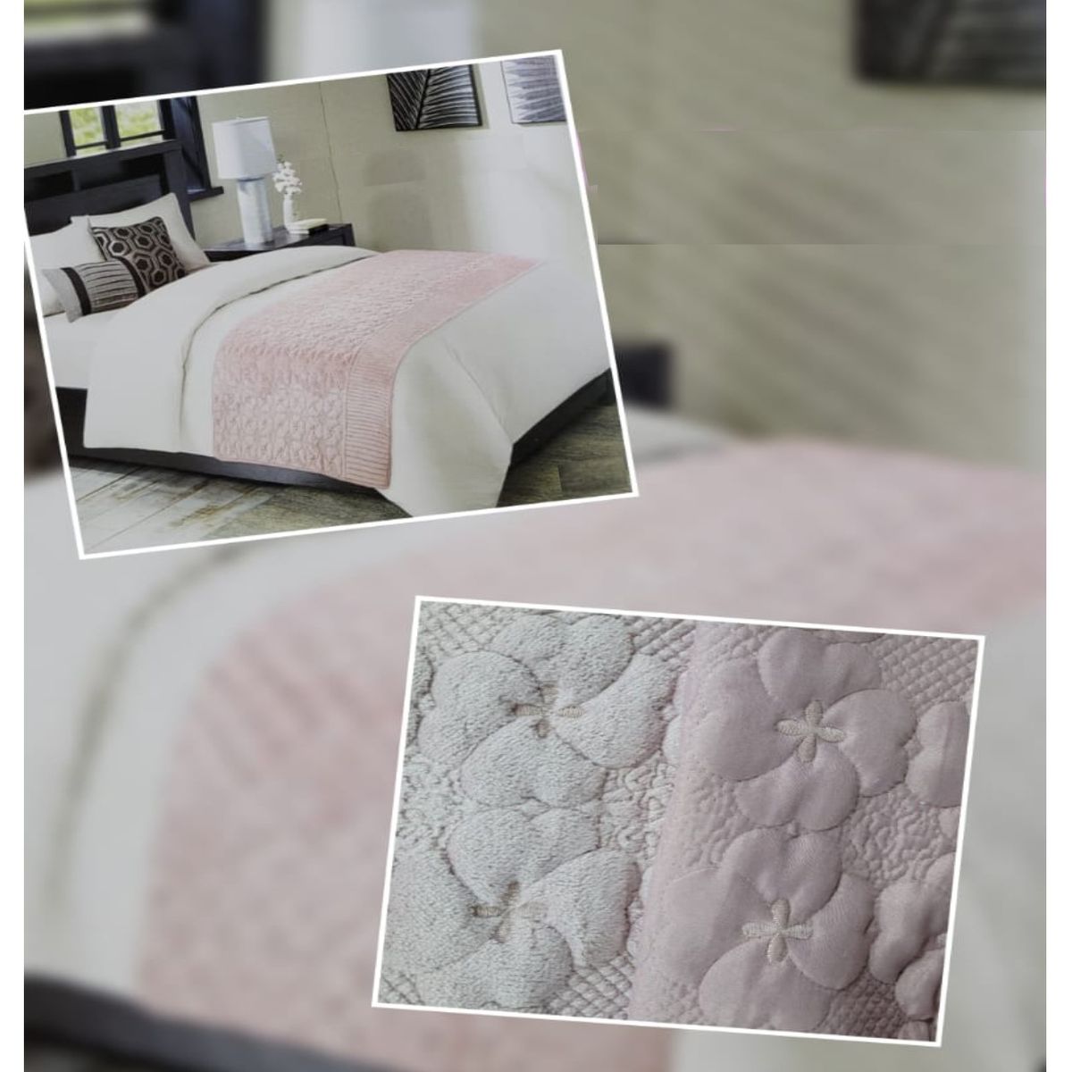 COMPRAPO - Piecera REVERSIBLE Rosa Pastel Piel Sintética King o 2 Pzas. 210x95 Cm