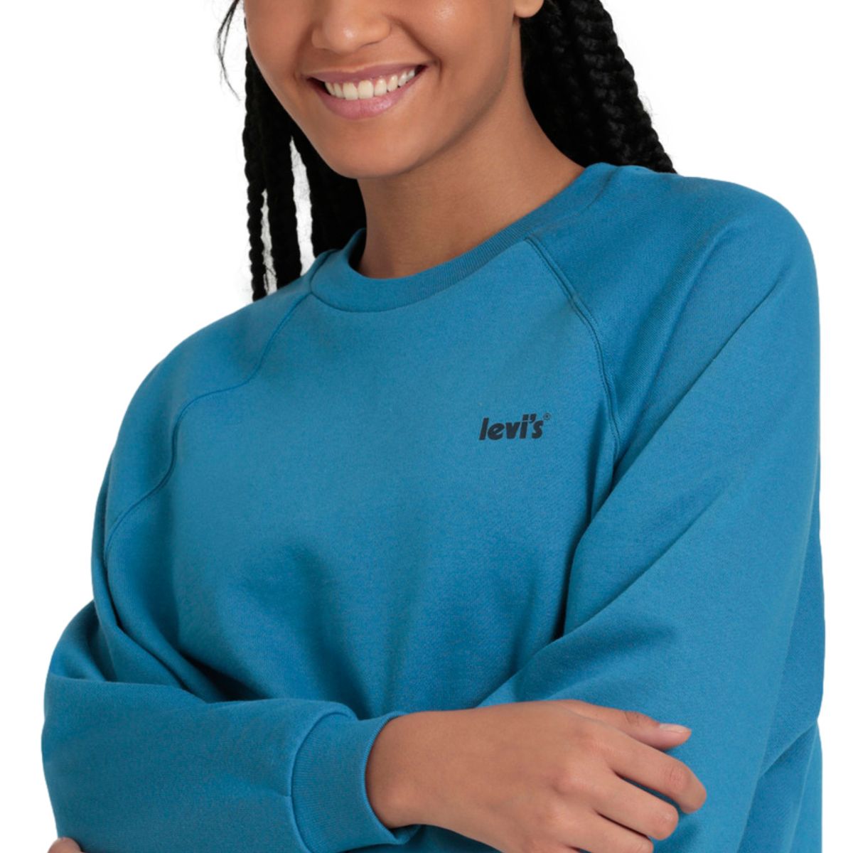 LEVIS - Polerón Mujer Regular Fit Logo Mini Porter Azul Levis