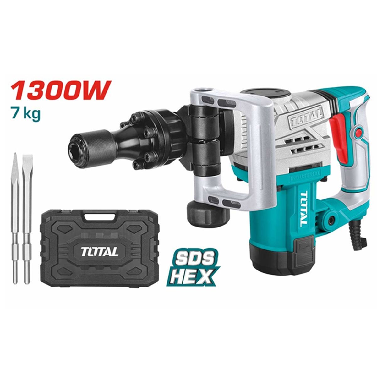 TOTAL TOOLS - Martillo Demoledor Cincelador 1300w Sds Hex Total Th2130016