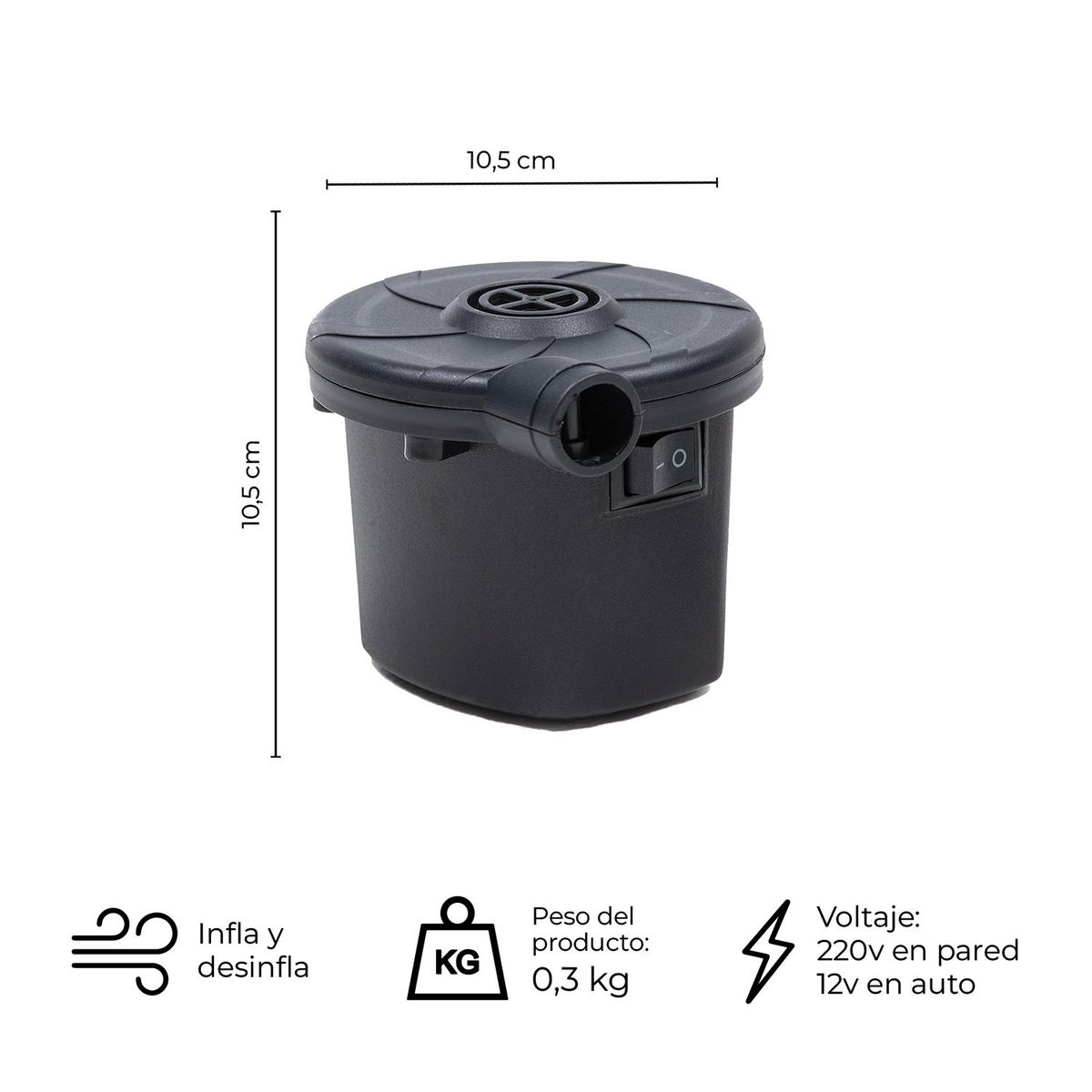 KANO - Inflador Bombín Eléctrico Kano 12v/220vPara Auto y Pared