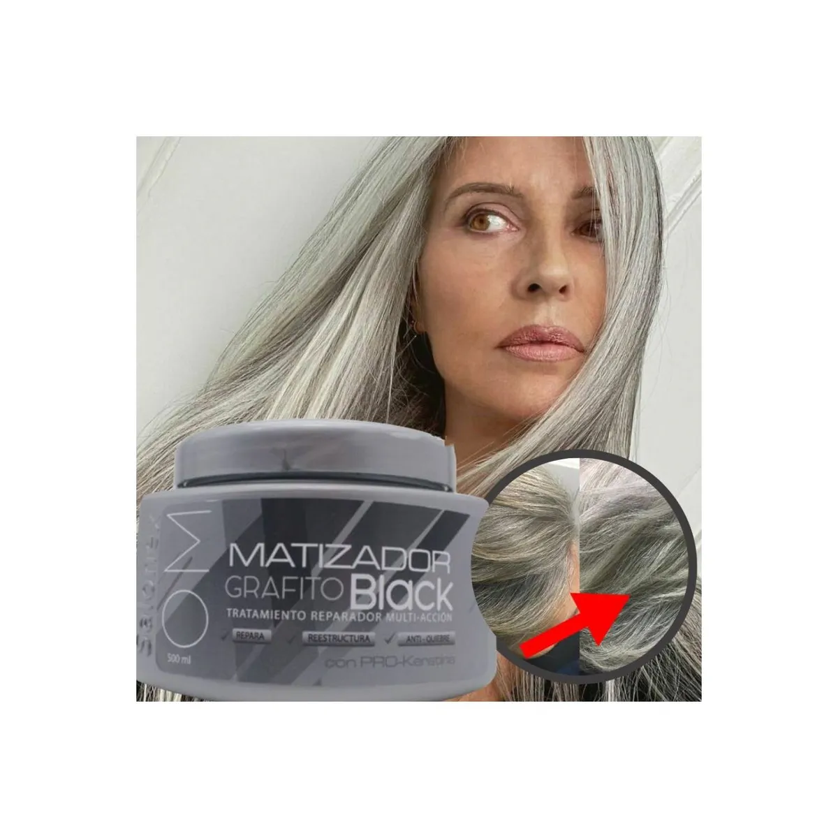 GENERICO - Crema Matizador De Cabello Grafito Salonex 500ml.