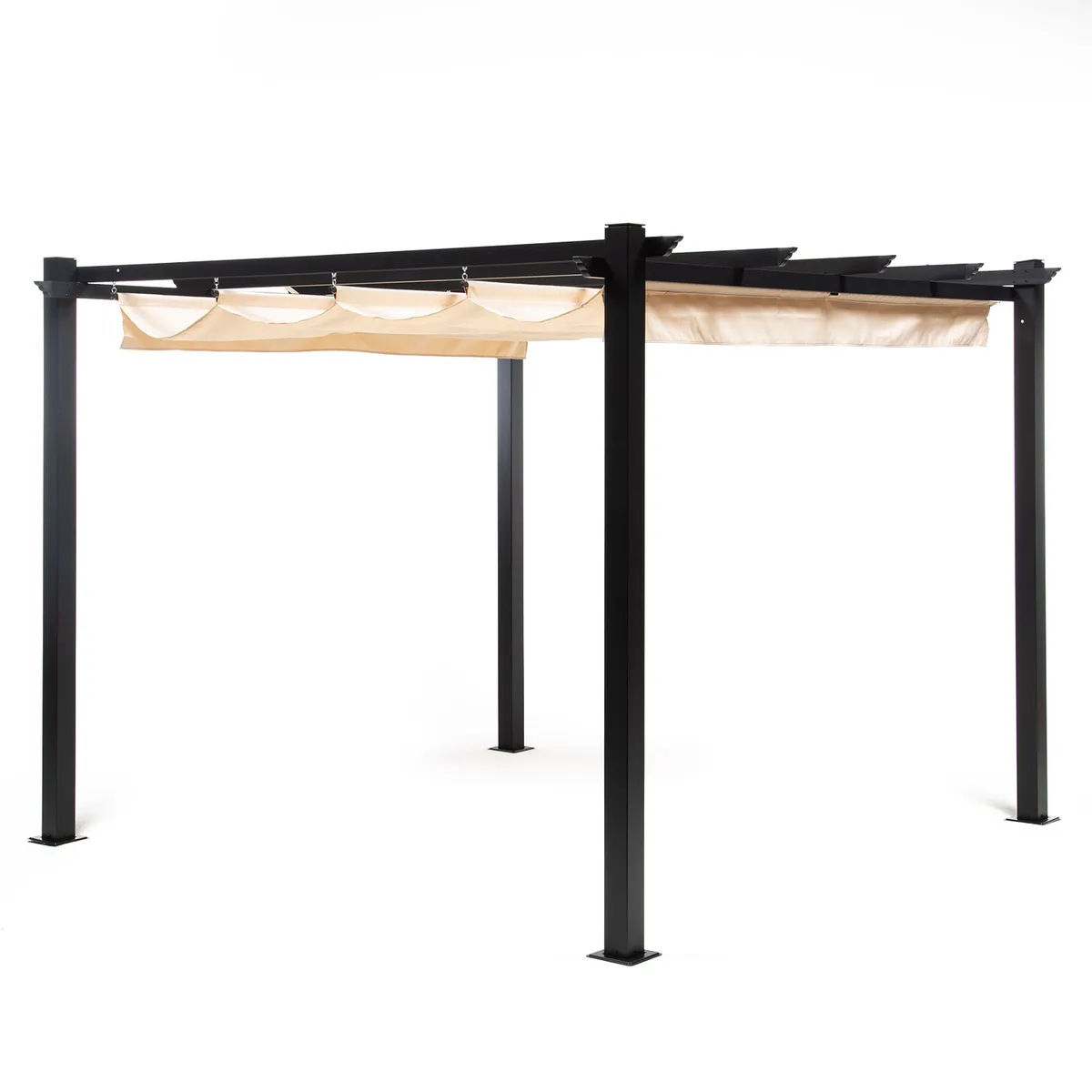 RELAN - Pérgola Retráctil Relan Tipo Romana Gazebo Toldo 3x3 Mts