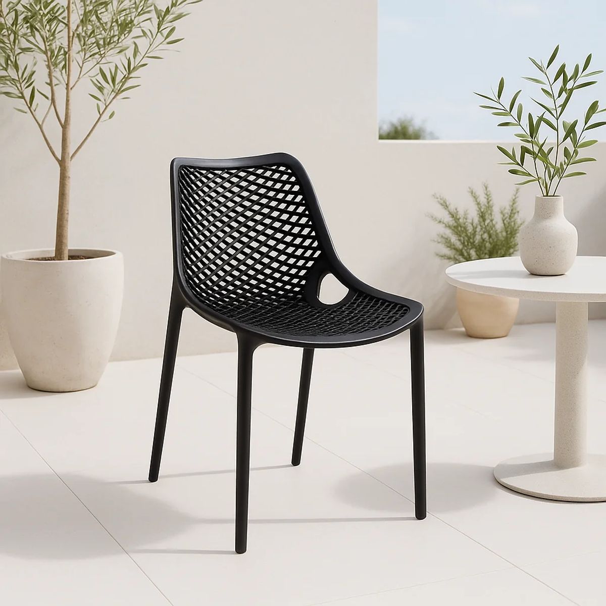 KLIK - Silla de Restaurant o Terraza Exterior Air Berlín - Negra KLIK