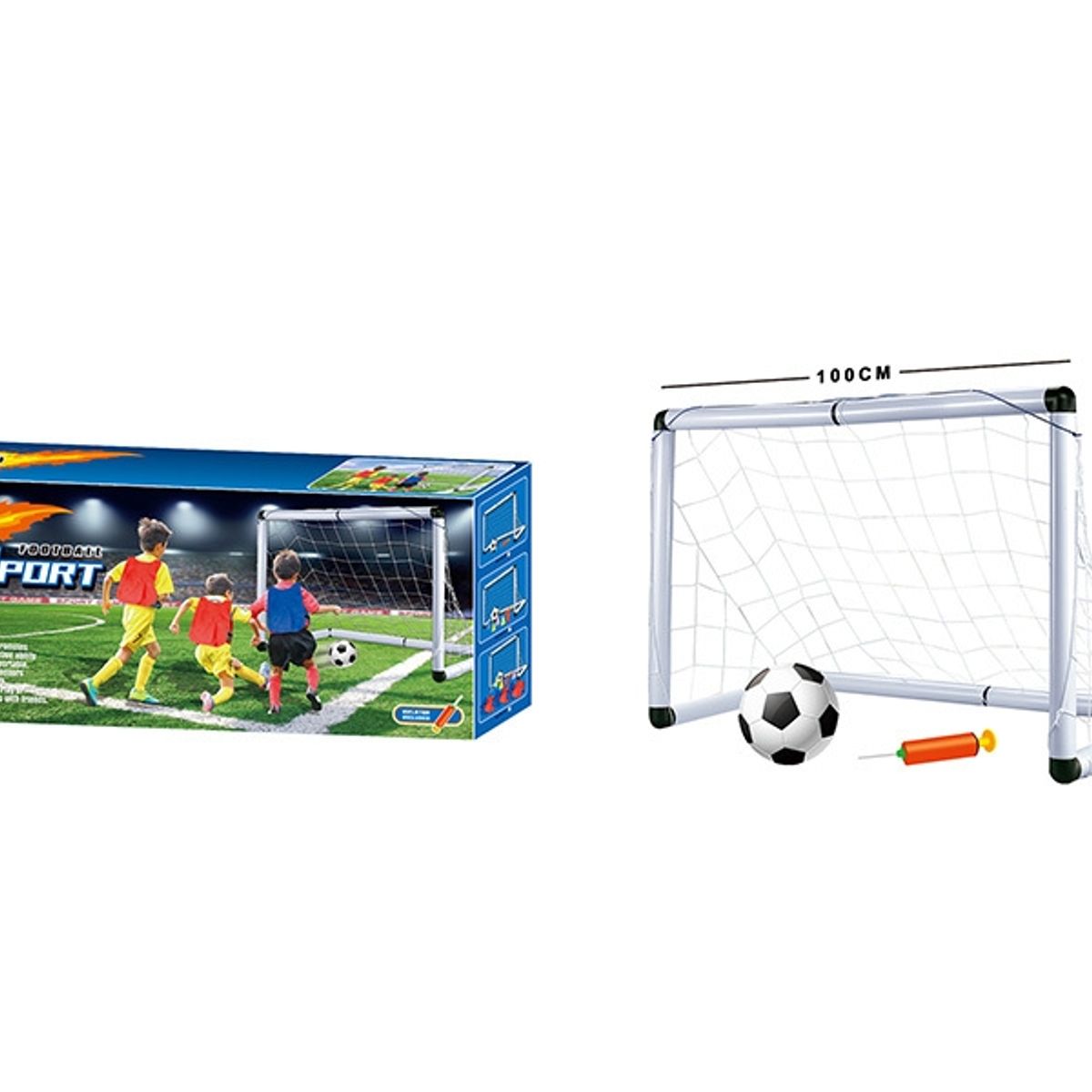 GENERICO - Arco Futbol Niño más Mini Pelota y Bombín 100cmx64cm