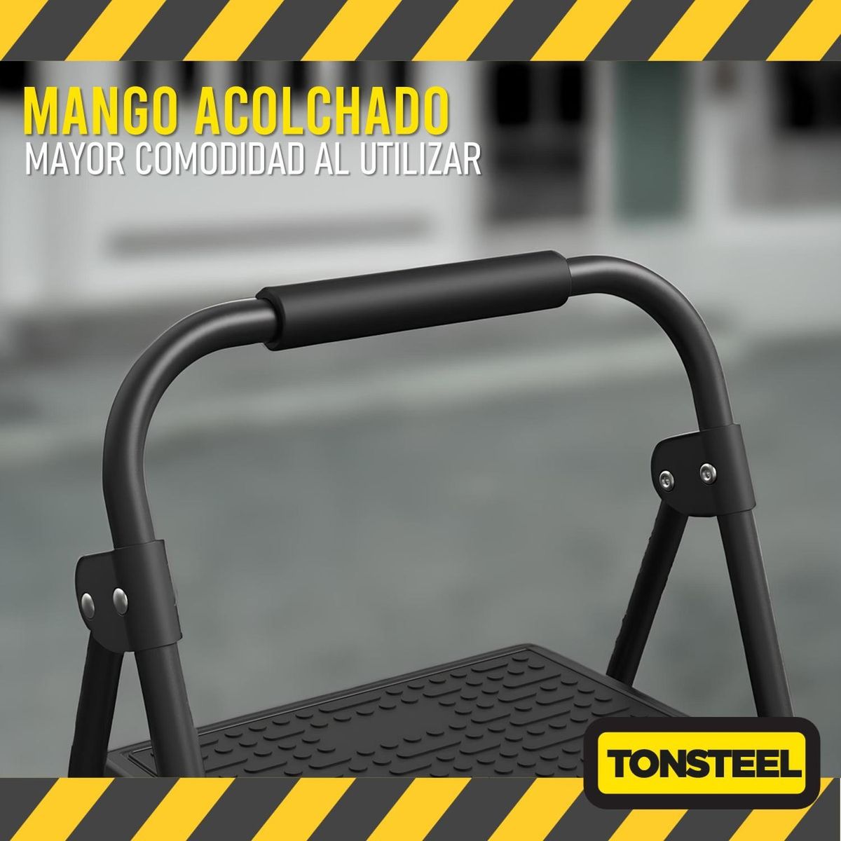 CASATUA - Escalera Plegable Multiuso Tonsteel 3 Peldaños Resistente