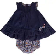 PILLIN - Vestido con Calzón Bebe Niña Celeste