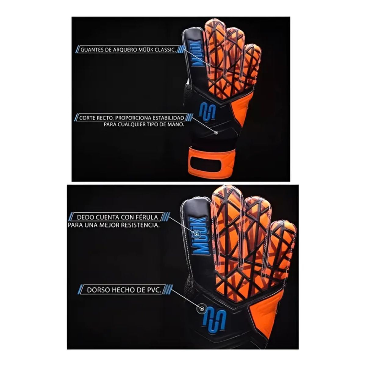 MUUK - Guantes Arquero Portero Futbol Ferulas Muuk (par)