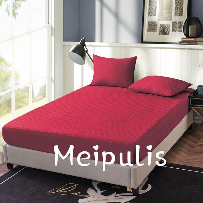 GENERICO - Cubrecolchon Impermeable King Burdeo